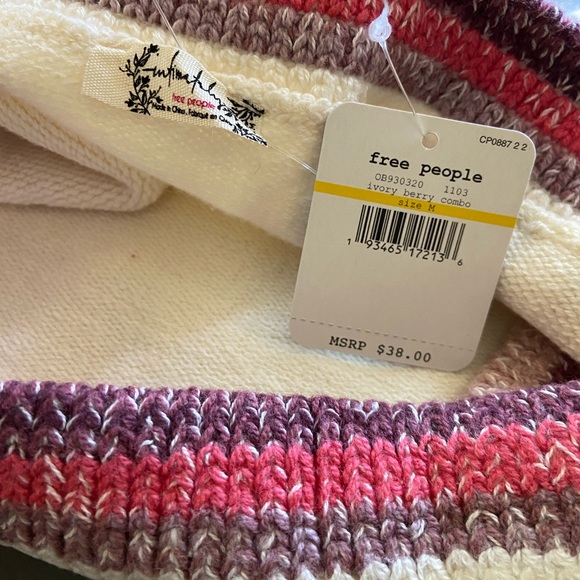 NWT Free People In the Sun Brami cropped tank top Ivory berry combo M - Picture 6 of 8